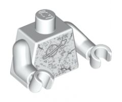 Torso Space Classic Moon with Marbling and Cracks Pattern / White Arms / White Hands