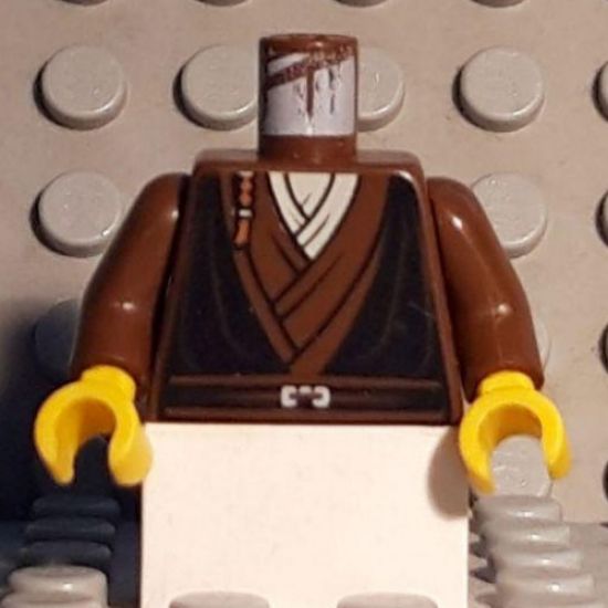 Torso SW Layered Shirt, Black Vest and Padawan Braid Pattern / Brown Arms / Yellow Hands