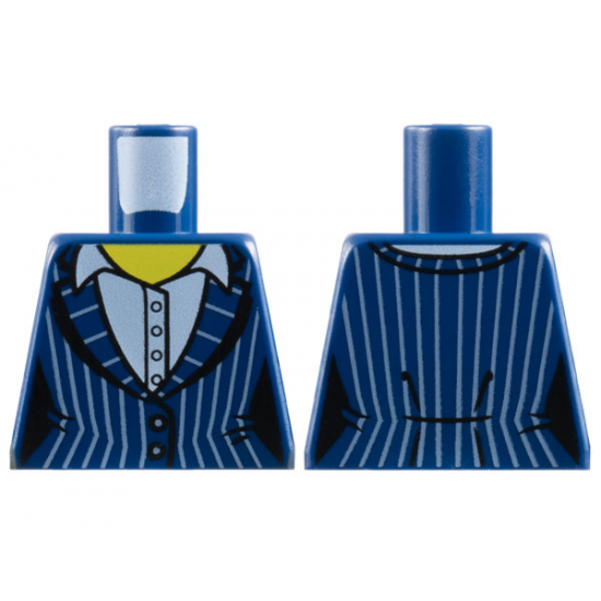 Torso Female Pinstripe Suit Jacket over White Shirt Pattern