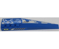 Wedge 12 x 3 Left with Silver Vents and 'SPY DRONE' on Blue and White Camouflage Top, Vents and Lime Double Lights Side Pattern (Stickers) - Set 8118