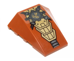 Wedge 4 x 4 No Studs with Gold Mechanical Tiles, Dark Bluish Gray Gear and Bumblebee Pattern (Sticker) - Set 70225
