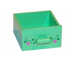 Container Cupboard 4 x 4 x 4 Drawer, Open Handle, Hearts and Leaves Pattern (Sticker) - Set 5890