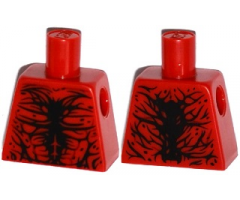 Torso Spider-Man Black Muscles Outline with Tendrils on Front and Back Pattern (Carnage)