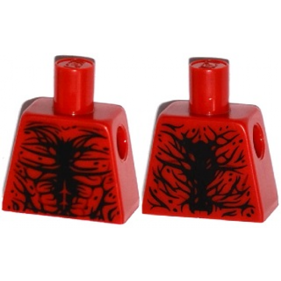 Torso Spider-Man Black Muscles Outline with Tendrils on Front and Back Pattern (Carnage)