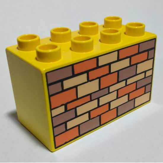 Duplo, Brick 2 x 4 x 2 with Bricks Pattern