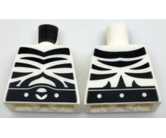 Torso with Black Zebra Stripes and Black Belt on Front and Back Pattern