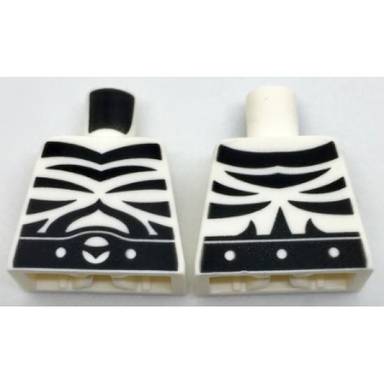 Torso with Black Zebra Stripes and Black Belt on Front and Back Pattern