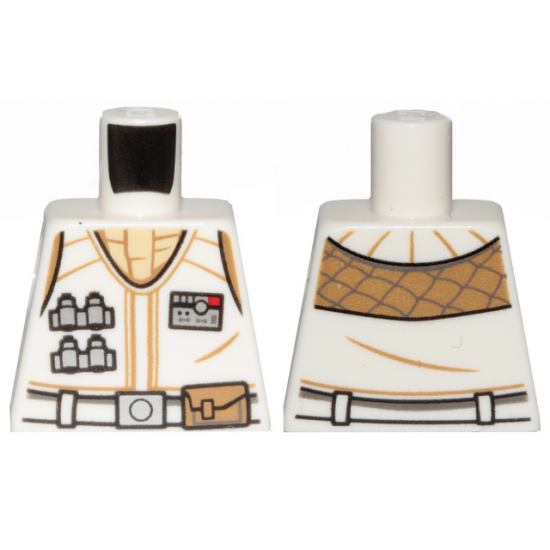 Torso SW Hoth Rebel Vest with ID Badge, Utility Belt, Large Buckle and Tan Scarf Pattern