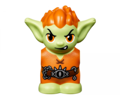 Body / Head Goblin with Pointed Ears and Orange Spiked Hair and Tunic with Utility Belt with Goblin Eye Buckle, Chain and Hook Pattern