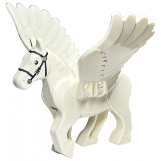 Animal, Air Pegasus, Movable Legs with Black Eyes, White Pupils and Single Buckle Black Bridle Pattern