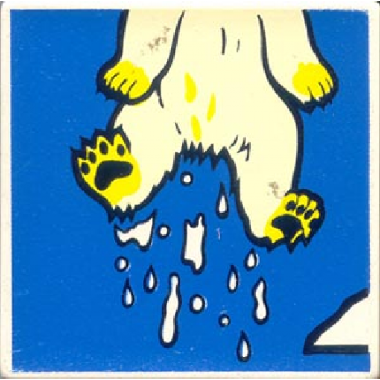 Duplo, Tile 2 x 2 x 1 with Polar Bear Mosaic Picture 16 Pattern (Set 1079)