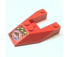 Wedge 6 x 4 Cutout without Stud Notches with Divers Blue Team Logo Pattern