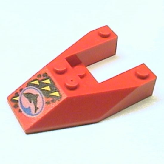 Wedge 6 x 4 Cutout without Stud Notches with Divers Blue Team Logo Pattern