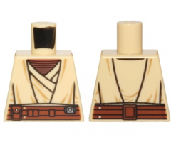 Torso SW Jedi Robe, Reddish Brown Undershirt and Belt Pattern (SW Agen Kolar)