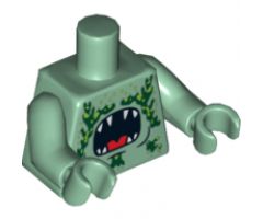 Torso Atlantis Barracuda with Open Mouth and Seaweed Pattern / Sand Green Arms / Sand Green Hands