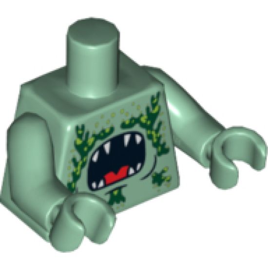 Torso Atlantis Barracuda with Open Mouth and Seaweed Pattern / Sand Green Arms / Sand Green Hands