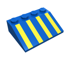 Slope 33 3 x 4 with Yellow Stripes Pattern