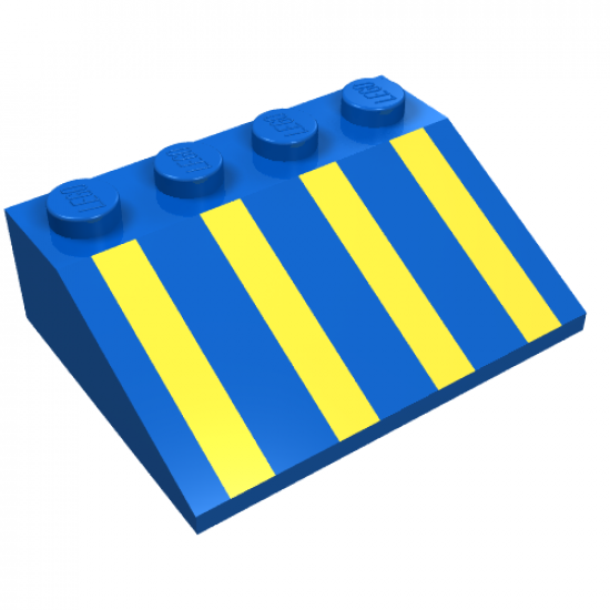 Slope 33 3 x 4 with Yellow Stripes Pattern