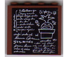 Panel 1 x 4 x 3 - Hollow Studs with Classroom Blackboard Pattern (Sticker) - Set 5378