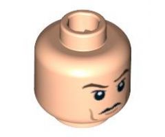 Minifigure, Head Dual Sided HP Death Eater Mask with White Swirls / Raised Eyebrows Pattern - Hollow Stud