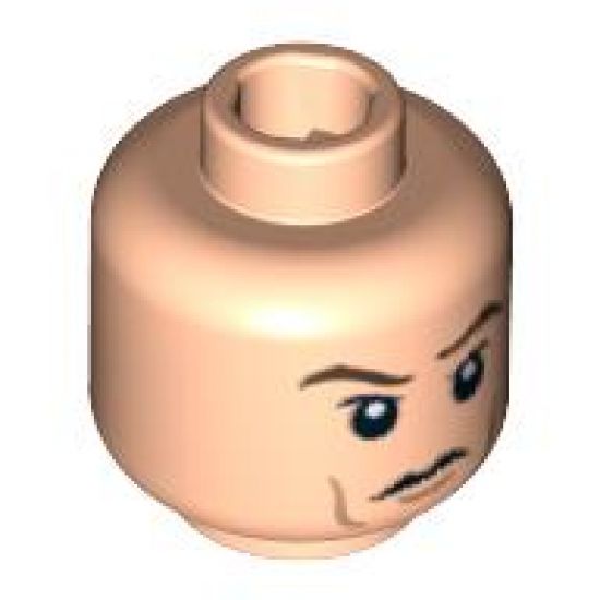 Minifigure, Head Dual Sided HP Death Eater Mask with White Swirls / Raised Eyebrows Pattern - Hollow Stud