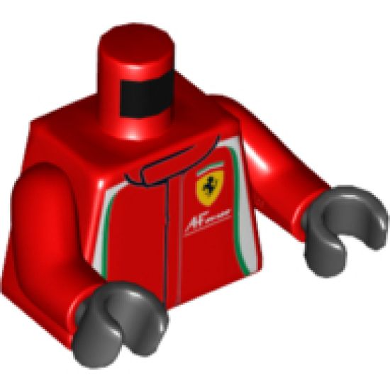 Torso Speed Champions with Ferrari and AFcorse Logo Pattern / Red Arms / Black Hands