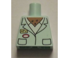 Torso Simpsons Smock with 'APU' Name Tag, White Shirt, and Chest Hair Pattern