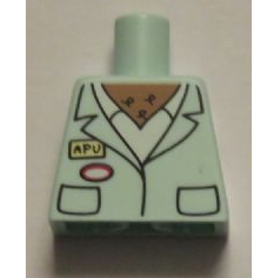 Torso Simpsons Smock with 'APU' Name Tag, White Shirt, and Chest Hair Pattern