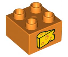 Duplo, Brick 2 x 2 with Wedge of Cheese Pattern