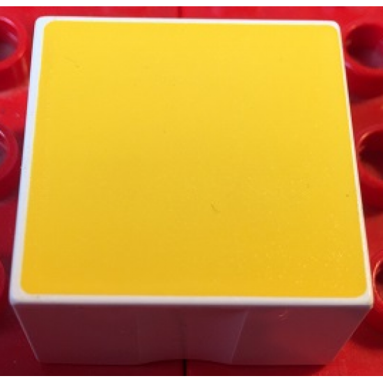 Duplo, Tile 2 x 2 x 1 with Shape Yellow Square Pattern