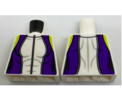 Torso Female Outline, Dark Purple Sides, Lime Shoulders and Zipper Front Pattern