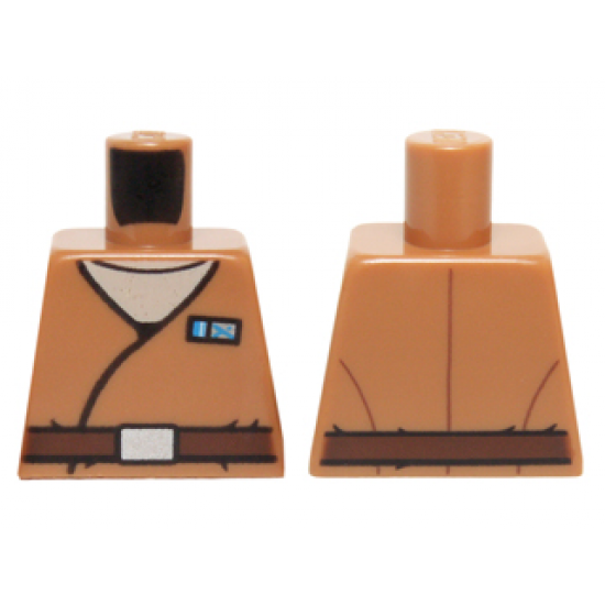 Torso SW Vest Robe with Reddish Brown Belt and Blue Name Badge over Tan Undershirt Pattern