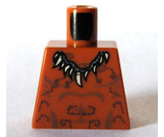 Torso Tattoos with Animal Tooth Necklace Pattern