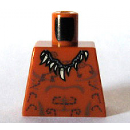 Torso Tattoos with Animal Tooth Necklace Pattern