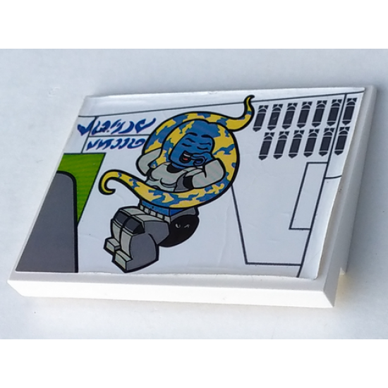 Slope 10 6 x 8 with Female Alien Nose Art Pattern Model Left Side (Sticker) - Set 7676