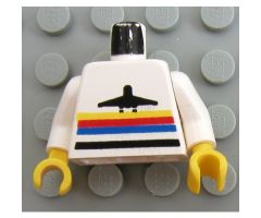 Torso Airplane Logo with Stripes Pattern / White Arms / Yellow Hands