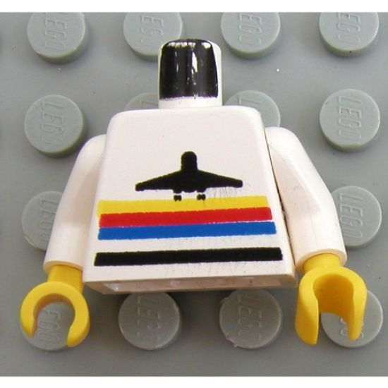 Torso Airplane Logo with Stripes Pattern / White Arms / Yellow Hands
