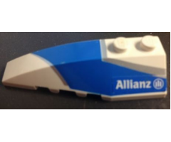 Wedge 6 x 2 Left with Blue and Silver Wraparound Pattern, with Allianz Logo Pattern (Sticker) - Set 8374