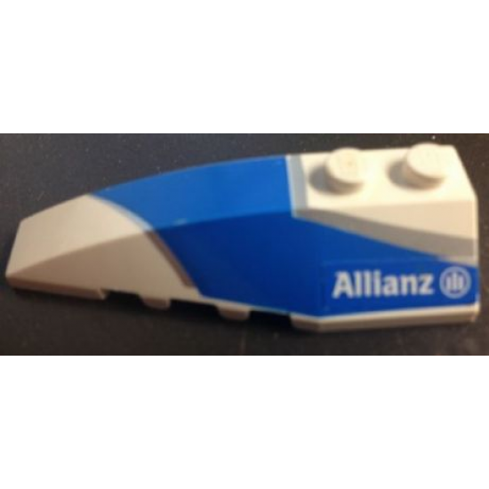 Wedge 6 x 2 Left with Blue and Silver Wraparound Pattern, with Allianz Logo Pattern (Sticker) - Set 8374