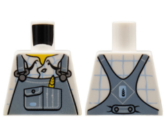 Torso Overalls Sand Blue with Wheat Spike in Pocket Pattern