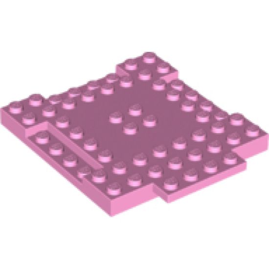 Brick, Modified 8 x 8 x 2/3 with 1 x 4 Indentations and 1 x 4 Plate