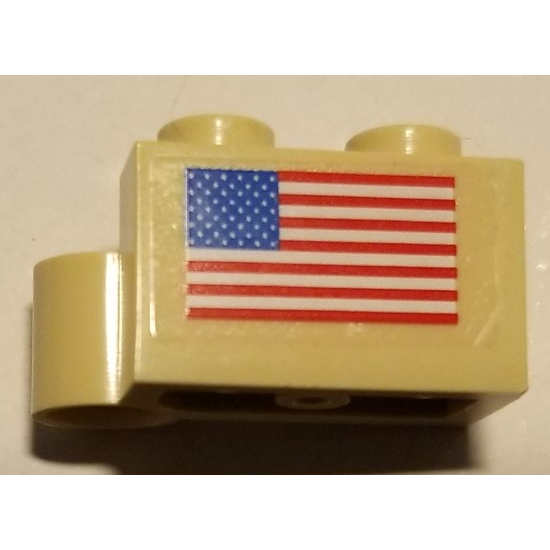 Hinge Brick 1 x 4 Swivel Base with USA Flag Pattern (Sticker) - Set 10029