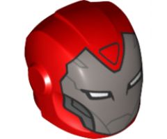 Minifigure, Headgear Helmet Armor Plates and Ear Protectors with Silver Faceplate, White Eyes and Pearl Dark Gray Cheek Panels Pattern