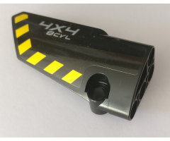 Technic, Panel Fairing # 3 Small Smooth Long, Side A with '4X4 8CYL' and Black and Yellow Danger Stripes Pattern (Sticker) - Set 42082