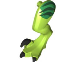 Animal, Body Part Dinosaur Leg Large (Rear) Raptor Left with Pin, Black Claws and Dark Green Stripes over Green Pattern
