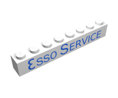 Brick 1 x 8 with Blue 'ESSO SERVICE' Long Pattern