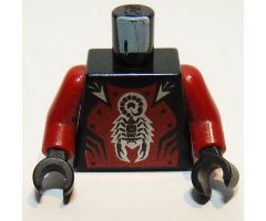 Torso Castle Knights Kingdom II with Scorpion Pattern / Dark Red Arms / Black Hands