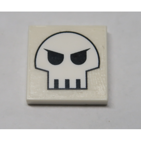 Tile 2 x 2 with Skull Pattern (Sticker) - Set 10192