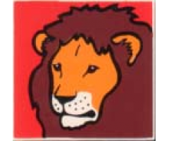 Duplo, Tile 2 x 2 x 1 with Lion Mosaic Picture 01 Pattern (Set 1019)