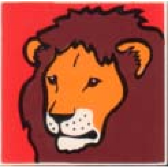 Duplo, Tile 2 x 2 x 1 with Lion Mosaic Picture 01 Pattern (Set 1019)